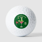 Fun Inspirational 19th Hole Cocktail Monogram  Golfball (Vorderseite)