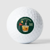 Fun Inspirational 19th Hole Cocktail Monogram  Golfball (Vorderseite)