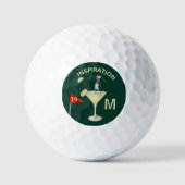 Fun Inspirational 19th Hole Cocktail Monogram  Golfball (Vorderseite)