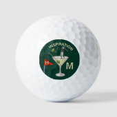 Fun Inspirational 19th Hole Cocktail Monogram  Golfball (Vorderseite)