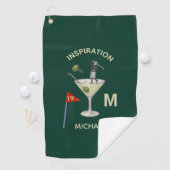 Fun Inspirational 19th Hole Cocktail Monogram Name Golfhandtuch (Insitu)