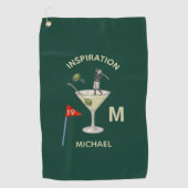 Fun Inspirational 19th Hole Cocktail Monogram Name Golfhandtuch (Vorderseite)