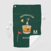 Fun Inspirational 19th Hole Cocktail Monogram Name Golfhandtuch (Insitu)