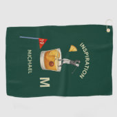 Fun Inspirational 19th Hole Cocktail Monogram Name Golfhandtuch (Horizontal)