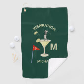 Fun Inspirational 19th Hole Cocktail Monogram Name Golfhandtuch (Insitu)