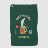 Fun Inspirational 19th Hole Cocktail Monogram Name Golfhandtuch (Vorderseite)