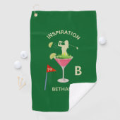 Fun Inspirational 19th Hole Cocktail Monogram Name Golfhandtuch (Insitu)
