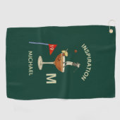Fun Inspirational 19th Hole Cocktail Monogram Name Golfhandtuch (Horizontal)
