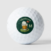 Fun Inspirational 19th Hole Drink Monogram  Golfball (Vorderseite)