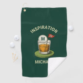 Fun Inspirational 19th Hole Drink Monogram Name Golfhandtuch (Insitu)