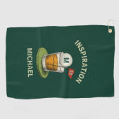 Fun Inspirational 19th Hole Drink Monogram Name Golfhandtuch (Horizontal)