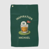 Fun Inspirational 19th Hole Drink Monogram Name Golfhandtuch (Vorderseite)