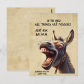 Fun Inspirational Bible Zitat Balam's Donkey Postkarte (Vorne/Hinten)