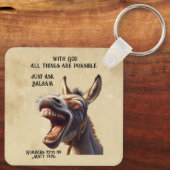 Fun Inspirational Bible Zitat Balam's Donkey Schlüsselanhänger (Rückseite)