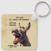 Fun Inspirational Bible Zitat Balam's Donkey Schlüsselanhänger (Rückseite)