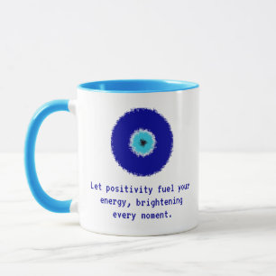 Fun Inspirational pixated Blue Evil Eye Amulet Tasse