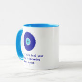 Fun Inspirational pixated Blue Evil Eye Amulet Tasse (Vorderseite Links)