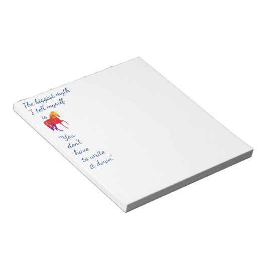 Fun inspirierendes Zitat Rainbow gefärbt Unicorn Notizblock (angewinkelt)