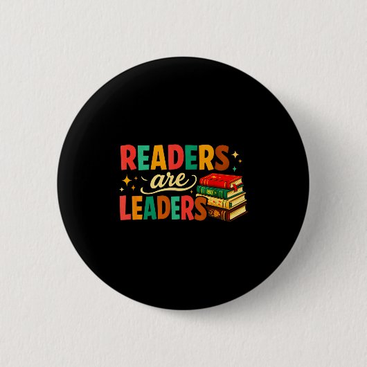 Fun inspiring readers are leaders book lovers button (Vorderseite)