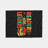 Fun inspiring readers are leaders book lovers fleecedecke (Vorderseite (Horizontal))