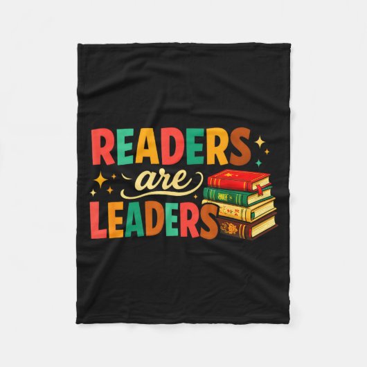 Fun inspiring readers are leaders book lovers fleecedecke (Vorderseite)