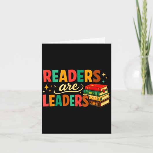 Fun inspiring readers are leaders book lovers karte (Vorderseite)