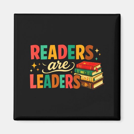 Fun inspiring readers are leaders book lovers magnet (Vorne)