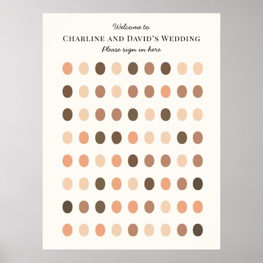 Fun Interactive Wedding Doodle Gästebuchsignatur Poster (Vorne)