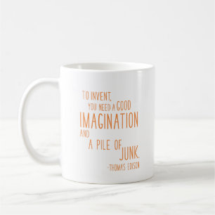 Fun Inventar Zitat Minimalistische Typografie Oran Kaffeetasse
