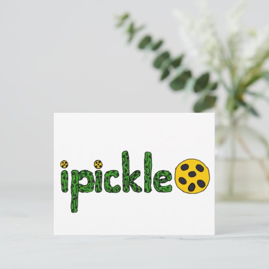 Fun ipickle Pickleball-Design Postkarte (Stehend Vorderseite)