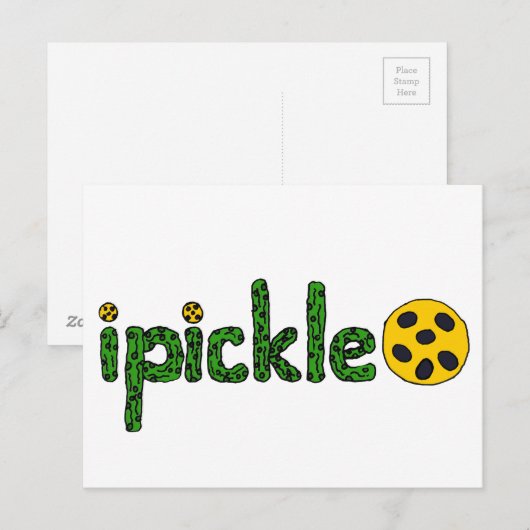 Fun ipickle Pickleball-Design Postkarte (Vorne/Hinten)