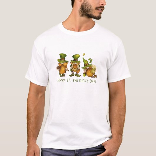 Fun Irish Gnomes Happy St Patrick's Day T-Shirt (Vorderseite)