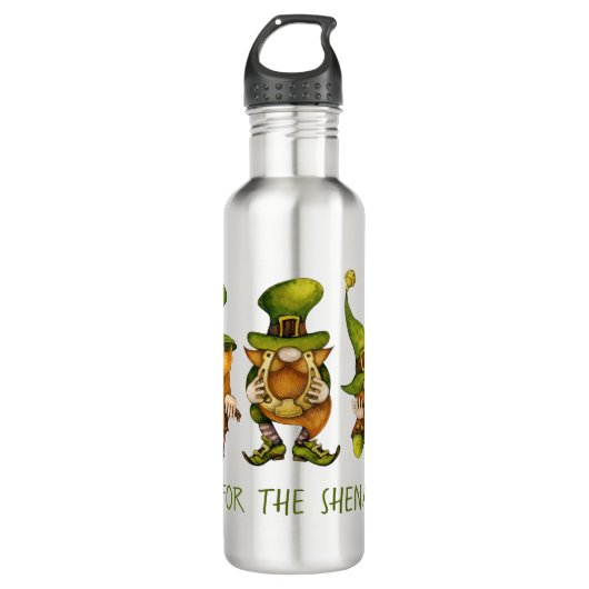 Fun Irish Gnomes Shenanigans St Patrick's Day Edelstahlflasche (Vorderseite)