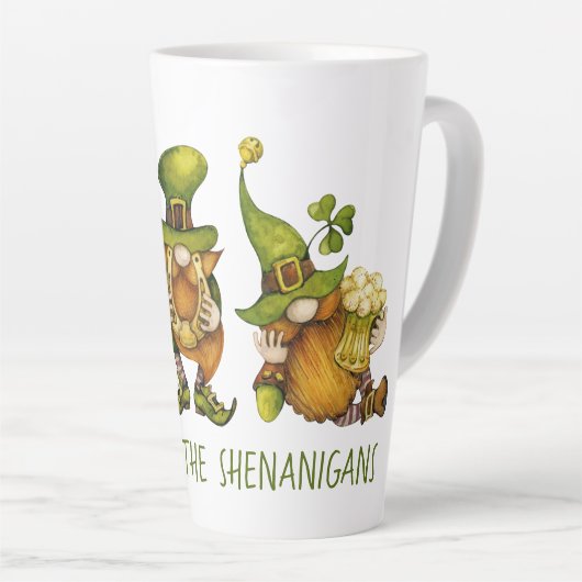 Fun Irish Gnomes Shenanigans St Patrick's Day Milchtasse (Rechte Ecke)
