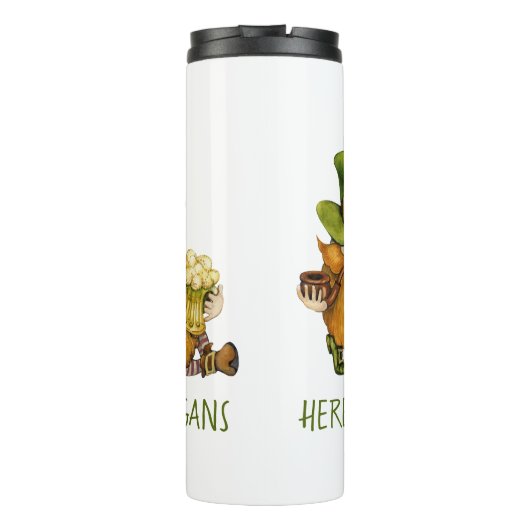 Fun Irish Gnomes Shenanigans St Patrick's Day Thermosbecher (Rückseite)