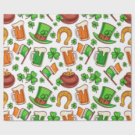 Fun Irish Pattern Geschenkpapier (Flach)