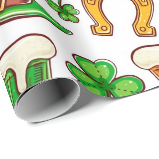 Fun Irish Pattern Geschenkpapier (Rolleneckpunkt)