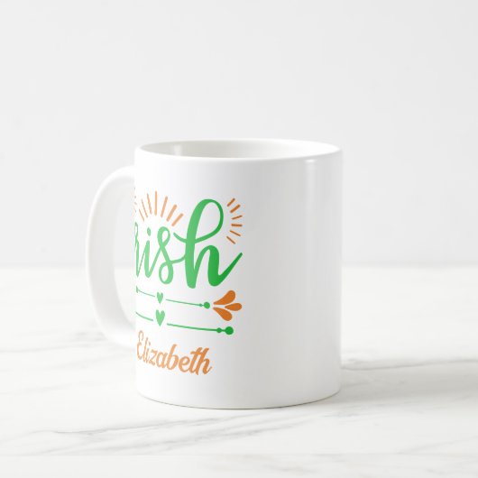 Fun Irish Pride Monogram Kaffeetasse (Vorderseite Links)