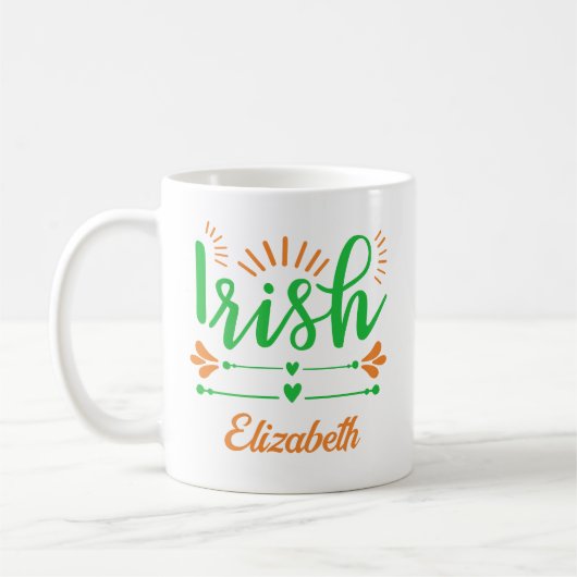 Fun Irish Pride Monogram Kaffeetasse (Links)