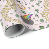 Fun Irish St Patricks Day Leprechaun Kleeblatt Luc Geschenkpapier (Rolleneckpunkt)