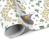 Fun Irish St Patricks Day Leprechaun Kleeblatt Luc Geschenkpapier (Rolleneckpunkt)