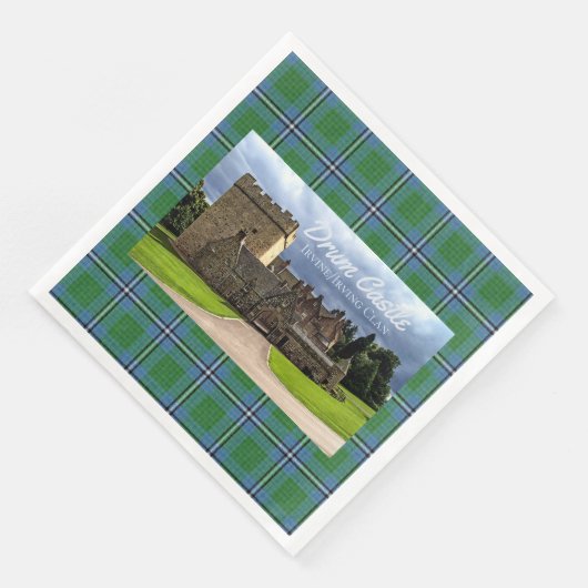 Fun Irvine/Irving Clan Drum Castle Tartan Serviette (Ecke)