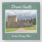 Fun Irvine/Irving Clan Drum Castle & Tartan Steinuntersetzer (Vorderseite)