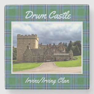 Fun Irvine/Irving Clan Drum Castle & Tartan Steinuntersetzer