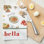 Fun Italian Food Lover Kitchen Geschirrtuch (Viertel Falte)