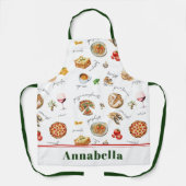 Fun Italian Food Lover Kitchen Schürze (Vorderseite)