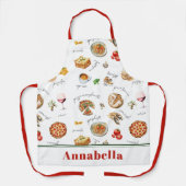 Fun Italian Food Lover Kitchen Schürze (Vorderseite)