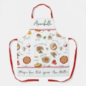 Fun Italian Food Lover Kitchen Script Mangia Bene Schürze (Vorderseite)