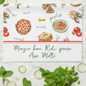 Fun Italian Food Lover Mangia Bene Geschirrtuch (Gefaltet)