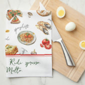 Fun Italian Food Lover Mangia Bene Geschirrtuch (Viertel Falte)